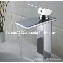 Brass Waterfall Basin Faucet, Deck Mounted Water Tap (Q3029)